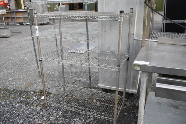 Chrome Finish 3 Tier Metro Style Shelving Unit. BUYER MUST DISMANTLE. PCI CANNOT DISMANTLE FOR SHIPPING. PLEASE CONSIDER FREIGHT CHARGES. 36x18x48 - Image 2 of 4