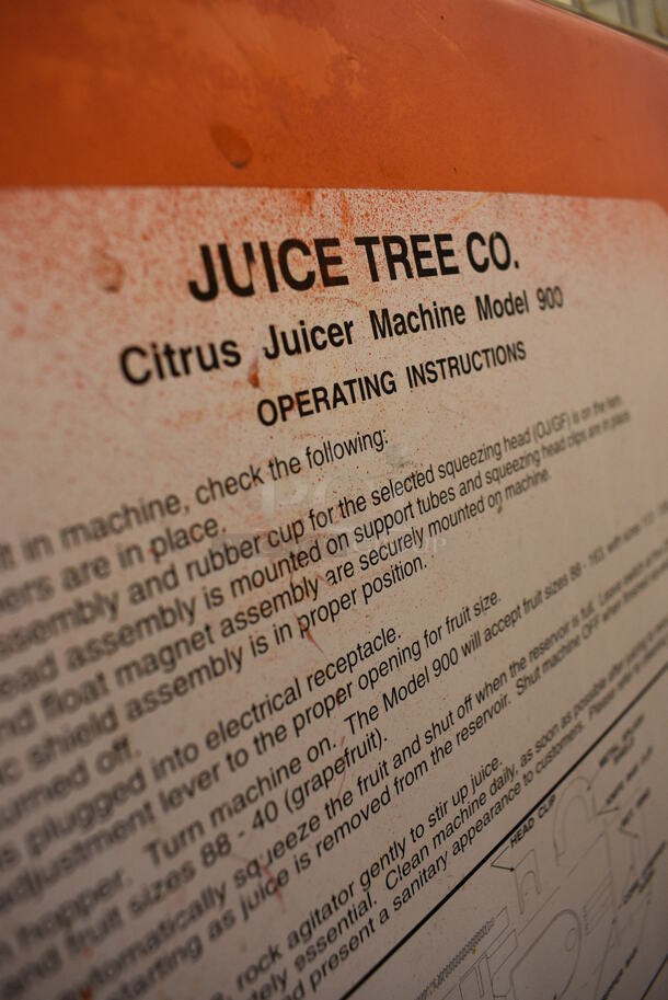 NICE! Juice Tree Model 900 Metal Commercial Floor Style Citrus Juicer on Commercial Casters. 21x48x63. Tested and Working! - Image 12 of 12