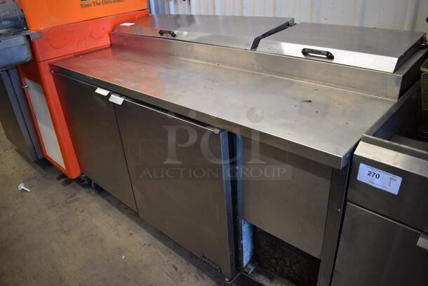 NICE! True Model TPP-67 Stainless Steel Commercial Pizza Prep Table on Commercial Casters. 115 Volts, 1 Phase. 67x33x42. Tested and Working! - Image 4 of 12