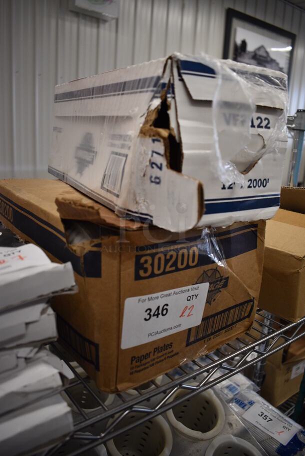 ALL ONE MONEY! Lot of 2 Boxes; Paper Plates and Plastic.  - Image 2 of 3