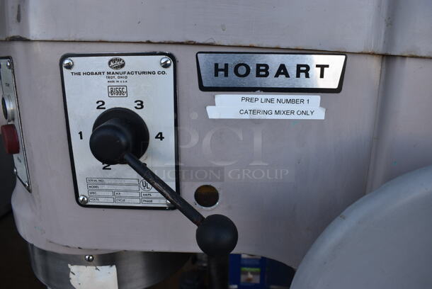 FANTASTIC! Hobart Model H-600 Metal Commercial Floor Style 60 Quart Planetary Mixer w/ Stainless Steel Mixing Bowl, Whisk and Paddle Attachments. 440 Volts, 3 Phase. 26x38x56 - Image 4 of 8
