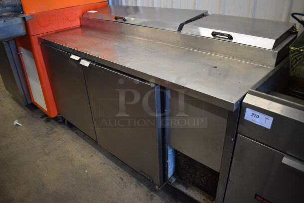 NICE! True Model TPP-67 Stainless Steel Commercial Pizza Prep Table on Commercial Casters. 115 Volts, 1 Phase. 67x33x42. Tested and Working! - Image 5 of 12