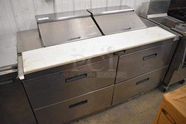 GREAT! 2007 Delfield Model UCD4464N-12-DD5 Stainless Steel Commercial Sandwich Salad Prep Table Bain Marie Mega Top w/ 4 Drawers. 115 Volts, 1 Phase. 64x33x42. Tested and Working! - Image 2 of 9