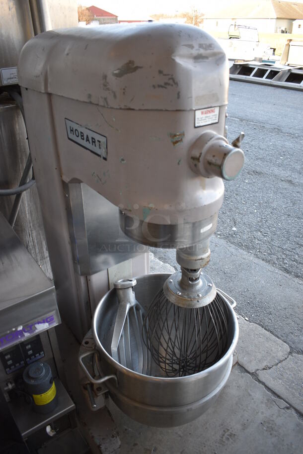 FANTASTIC! Hobart Model H-600 Metal Commercial Floor Style 60 Quart Planetary Mixer w/ Stainless Steel Mixing Bowl, Whisk and Paddle Attachments. 440 Volts, 3 Phase. 26x38x56 - Image 8 of 8