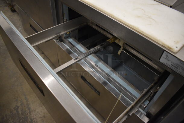 GREAT! 2007 Delfield Model UCD4464N-12-DD5 Stainless Steel Commercial Sandwich Salad Prep Table Bain Marie Mega Top w/ 4 Drawers. 115 Volts, 1 Phase. 64x33x42. Tested and Working! - Image 7 of 9