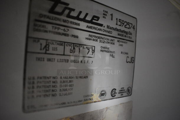 NICE! True Model TPP-67 Stainless Steel Commercial Pizza Prep Table on Commercial Casters. 115 Volts, 1 Phase. 67x33x42. Tested and Working! - Image 12 of 12