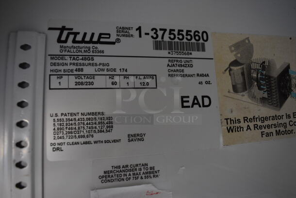 GREAT! 2004 True Model TAC-48GS Metal Commercial Floor Style Open Grab N Go Merchandiser. 208-230 Volts, 1 Phase. 48x29x82 - Image 4 of 5