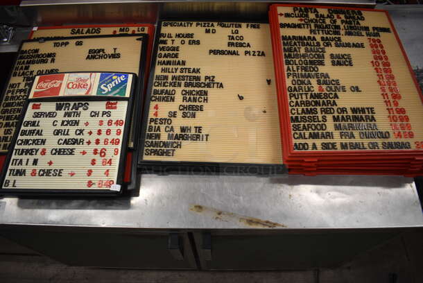 12 Various Menu Board Signs w/ Letters! Including 18x22x1.5. 12 Times Your Bid! - Image 2 of 10