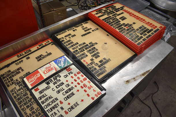 12 Various Menu Board Signs w/ Letters! Including 18x22x1.5. 12 Times Your Bid! - Image 3 of 10