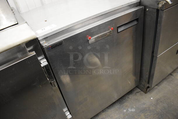 NICE! 2012 Delfield Model 407CA-DHL Stainless Steel Commercial Single Door Undercounter Cooler on Commercial Casters. 115 Volts, 1 Phase. 27x28x34. Tested and Does Not Power On - Image 3 of 5