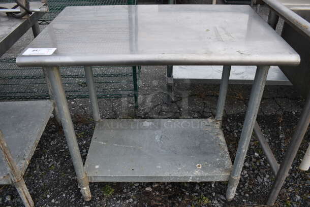 Stainless Steel Commercial Table w/ Metal Undershelf. 36x24x34