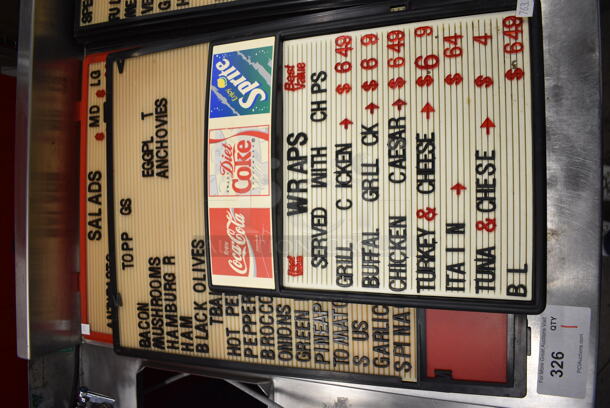 12 Various Menu Board Signs w/ Letters! Including 18x22x1.5. 12 Times Your Bid! - Image 4 of 10