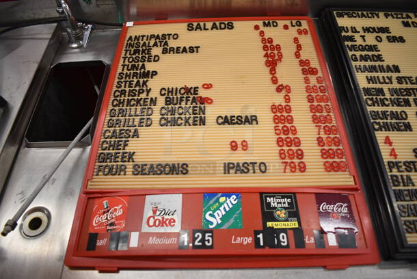 12 Various Menu Board Signs w/ Letters! Including 18x22x1.5. 12 Times Your Bid! - Image 6 of 10