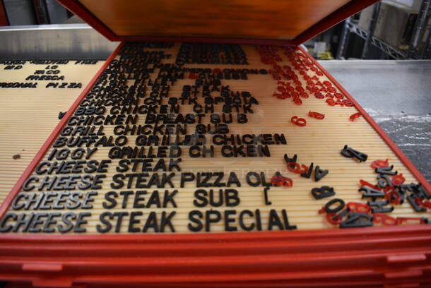 12 Various Menu Board Signs w/ Letters! Including 18x22x1.5. 12 Times Your Bid! - Image 9 of 10