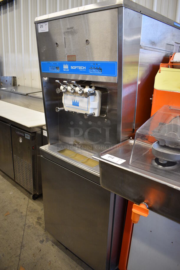 FANTASTIC! Taylor Model 8756-27 Stainless Steel Commercial Floor Style Water Cooled 2 Flavor w/ Twist Soft Serve Ice Cream Machine on Commercial Casters. 208-230 Volts, 1 Phase. 26x36x68 - Image 2 of 12