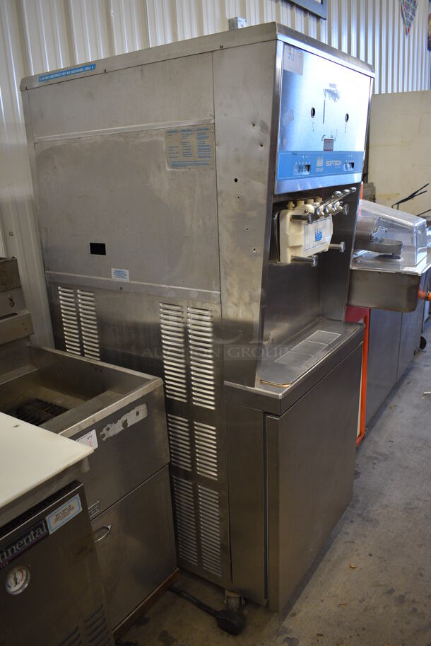 FANTASTIC! Taylor Model 8756-27 Stainless Steel Commercial Floor Style Water Cooled 2 Flavor w/ Twist Soft Serve Ice Cream Machine on Commercial Casters. 208-230 Volts, 1 Phase. 26x36x68 - Image 3 of 12