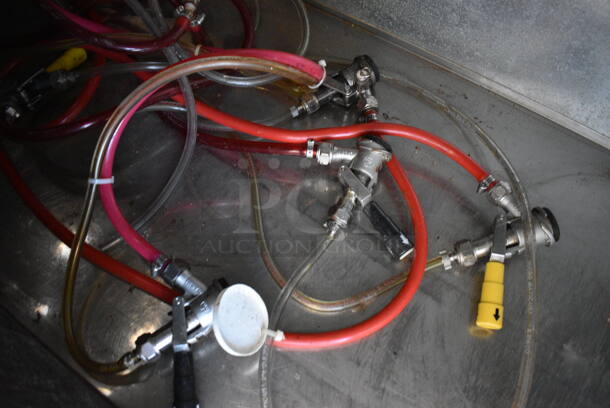 WOW! 2009 True Model TDD-4 Metal Commercial Direct Draw Kegerator w/ 3 Doors and 6 Couplers. 115 Volts, 1 Phase. 91x28x37. Tested and Powers On But Does Not Get Cold - Image 5 of 7