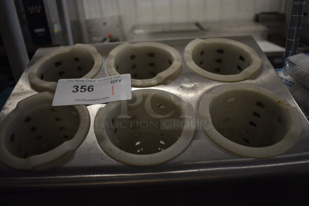 Metal Countertop Silverware Holder w/ 6 Poly Drop In Bins. 15x11.5x8.5 - Image 3 of 3