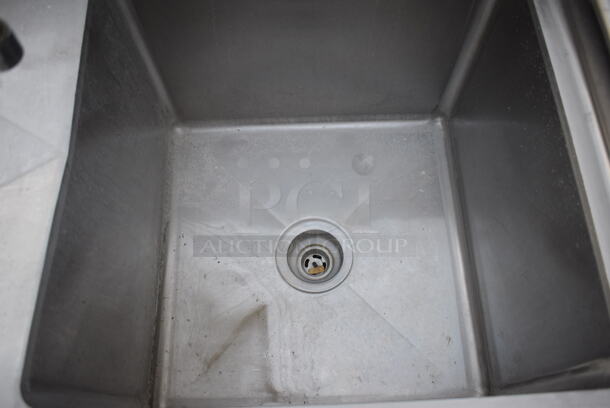 Stainless Steel Commercial Single Bay Sink w/ Left Side Drainboard, Faucet and Handles. 39x23x45. Bay 18x18x14. Drainboard 17x20x2 - Image 5 of 6