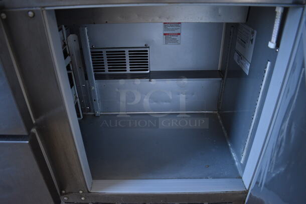 NICE! Beverage Air Model SPED48-12-2 Stainless Steel Commercial Sandwich Salad Prep Table Bain Marie Mega Top w/ Door and 2 Drawers on Commercial Casters. 115 Volts, 1 Phase. 48x30x42. Tested and Working! - Image 6 of 8