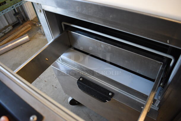 NICE! Beverage Air Model SPED48-12-2 Stainless Steel Commercial Sandwich Salad Prep Table Bain Marie Mega Top w/ Door and 2 Drawers on Commercial Casters. 115 Volts, 1 Phase. 48x30x42. Tested and Working! - Image 8 of 8