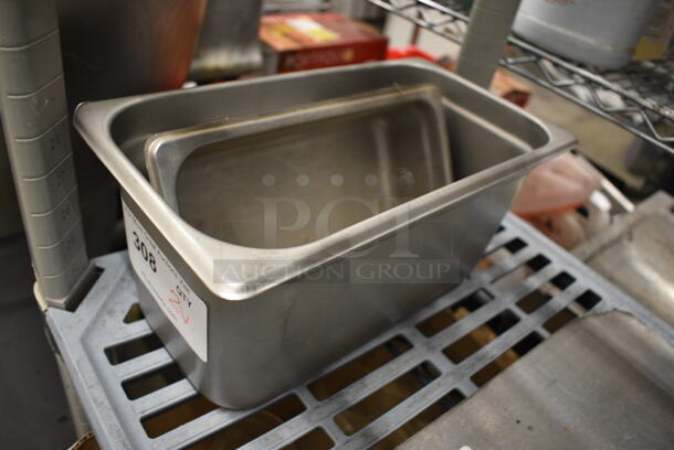 2 Stainless Steel Drop In Bins. 1/3x6, 1/4x2. 2 Times Your Bid! - Image 2 of 2