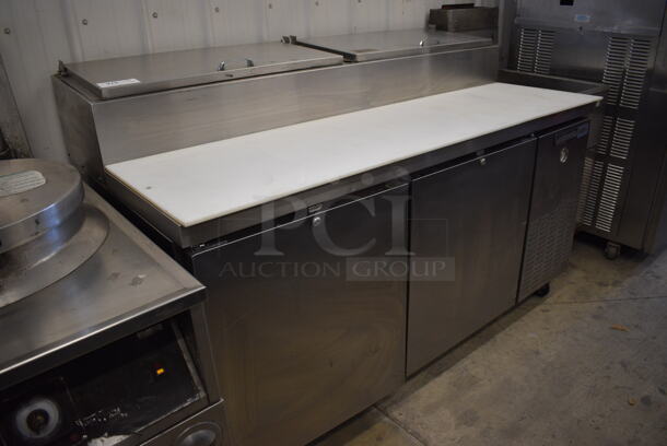 WOW! Continental Model CPT67 Stainless Steel Commercial Pizza Prep Table w/ 2 Lids and 3 Doors on Commercial Casters. 115 Volts, 1 Phase. 67x35x45. Tested and Working! - Image 3 of 11