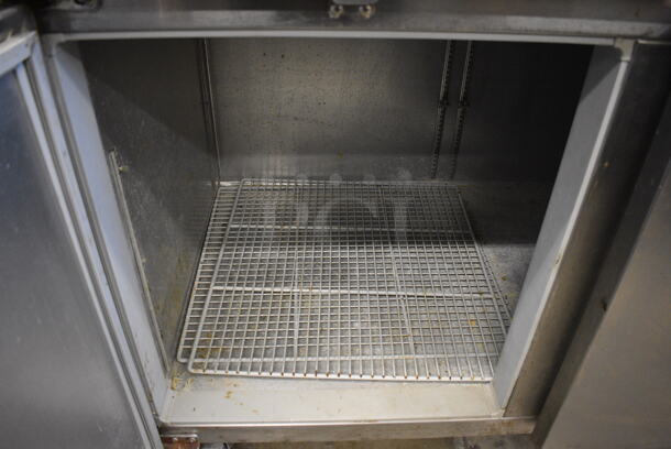 WOW! Continental Model CPT67 Stainless Steel Commercial Pizza Prep Table w/ 2 Lids and 3 Doors on Commercial Casters. 115 Volts, 1 Phase. 67x35x45. Tested and Working! - Image 8 of 11