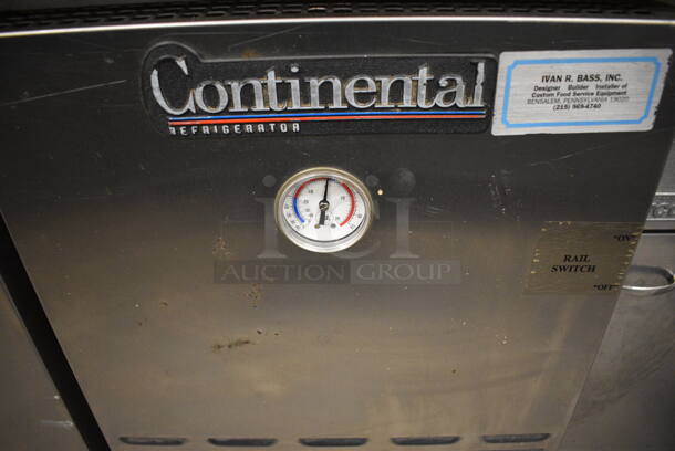 WOW! Continental Model CPT67 Stainless Steel Commercial Pizza Prep Table w/ 2 Lids and 3 Doors on Commercial Casters. 115 Volts, 1 Phase. 67x35x45. Tested and Working! - Image 11 of 11