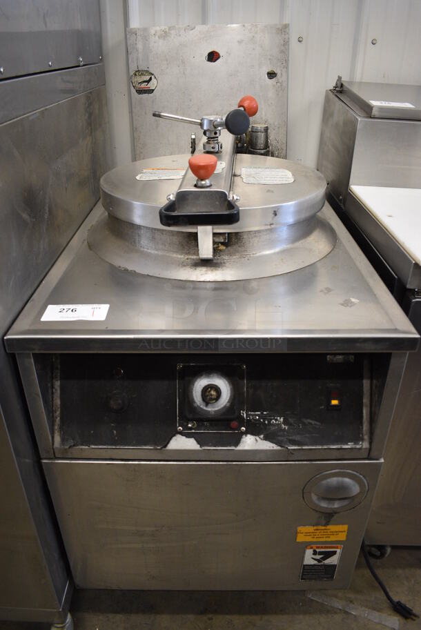 FANTASTIC! BKI Model FKM-F Stainless Steel Commercial Floor Style Electric Powered Pressure Fryer on Commercial Casters. 208 Volts, 3 Phase. 24x39x50 - Image 2 of 9
