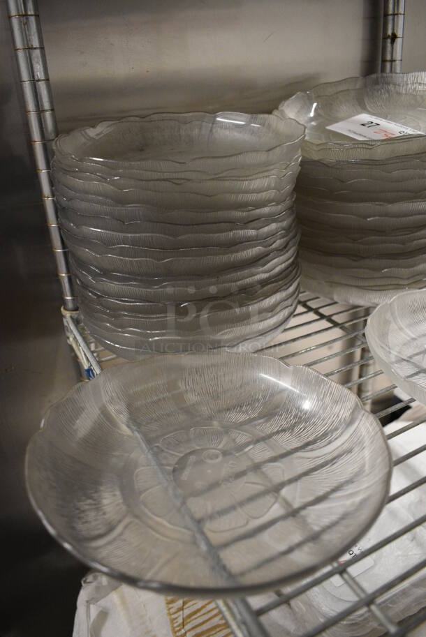 23 Clear Poly Salad Plates. 8x8x1. 23 Times Your Bid!