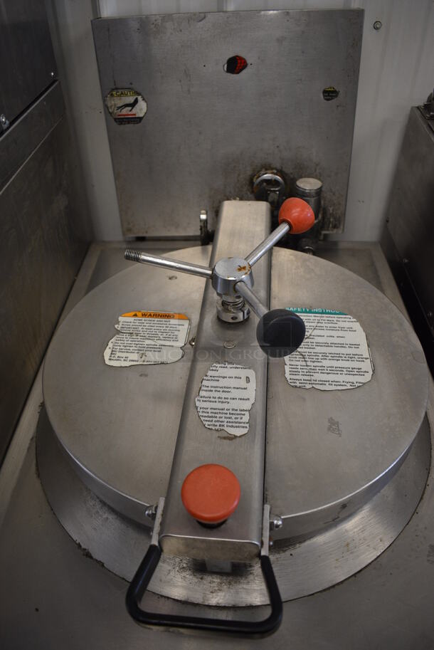 FANTASTIC! BKI Model FKM-F Stainless Steel Commercial Floor Style Electric Powered Pressure Fryer on Commercial Casters. 208 Volts, 3 Phase. 24x39x50 - Image 4 of 9