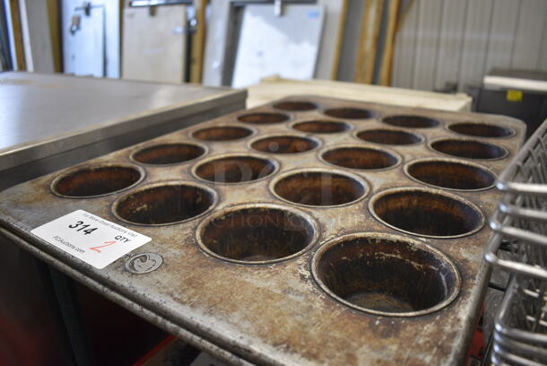 2 Metal 20 Cup Muffin Baking Pans. 18x26x2. 2 Times Your Bid! - Image 2 of 2
