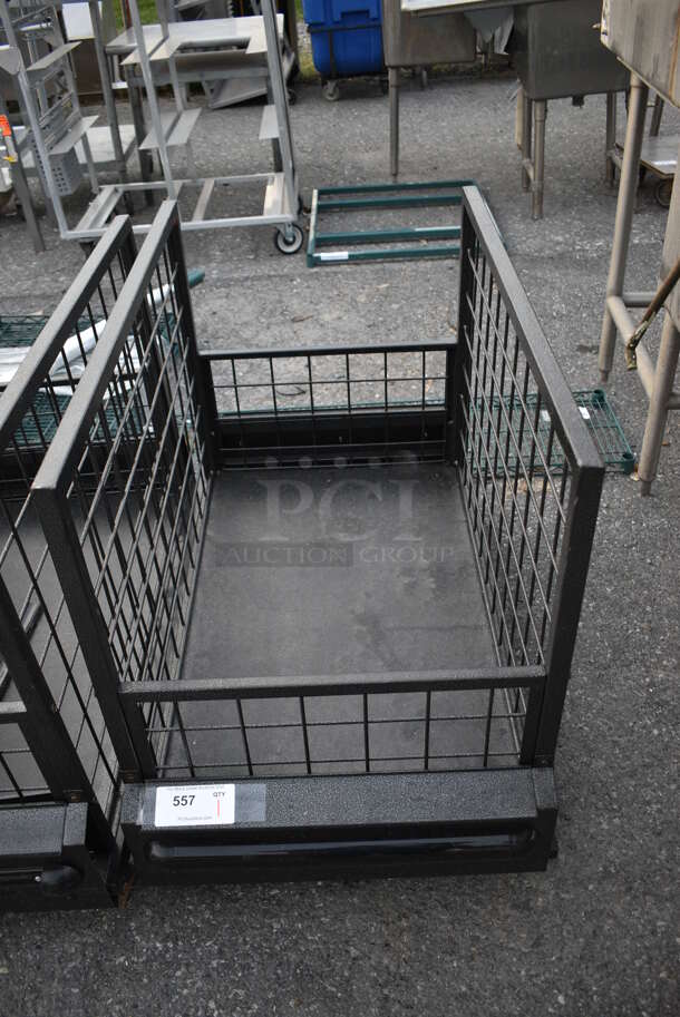 Black Metal Cart on Commercial Casters. 23x40x30