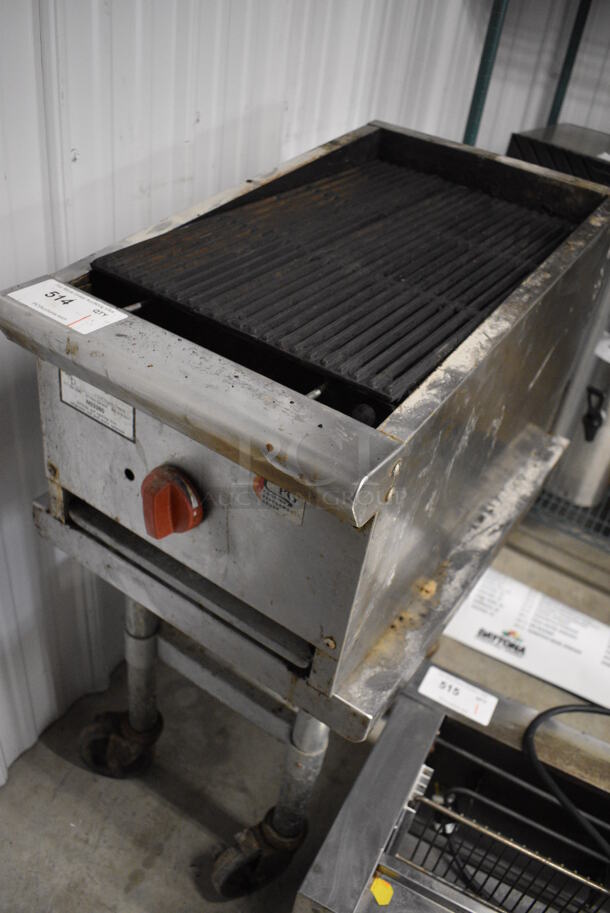 NICE! CPG Stainless Steel Commercial Countertop Gas Powered Charbroiler Grill on Stainless Steel Equipment Stand w/ Commercial Casters. 18x26x37.5 - Image 4 of 5