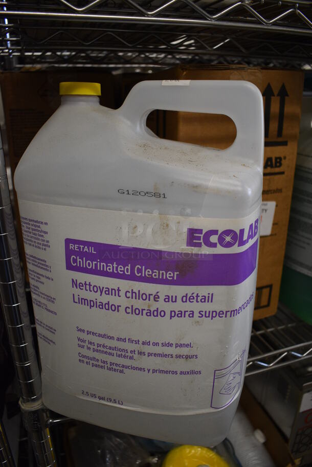 4 Ecolab Chlorinated Cleaner Jugs. 7x9x14. 4 Times Your Bid!