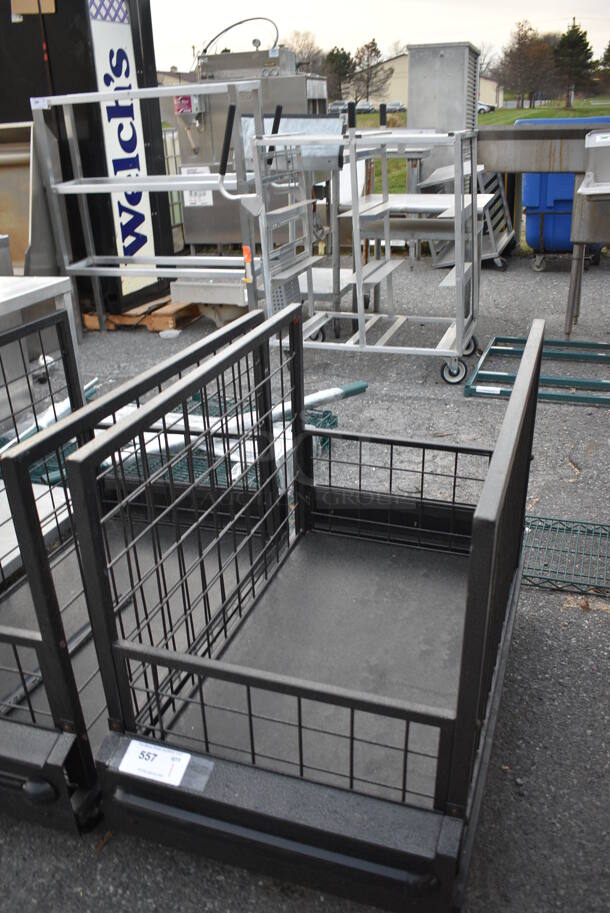 Black Metal Cart on Commercial Casters. 23x40x30 - Image 3 of 5