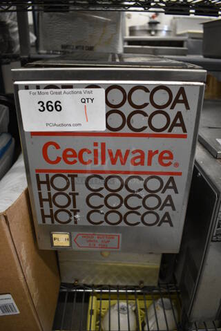 NICE! Cecilware Stainless Steel Commercial Countertop Hot Cocoa Machine Dispenser. 9x14x20