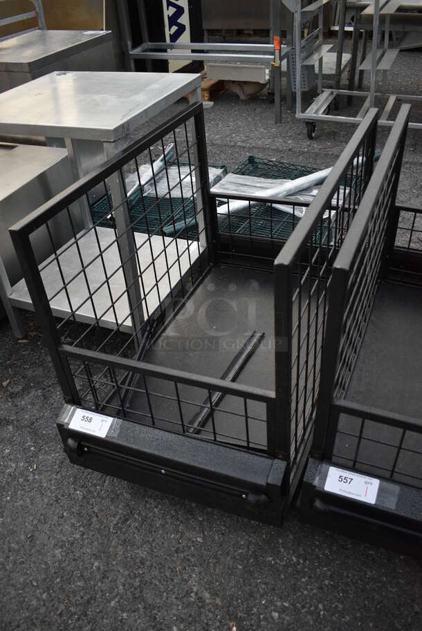 Black Metal Cart on Commercial Casters. 23x40x30 - Image 2 of 5