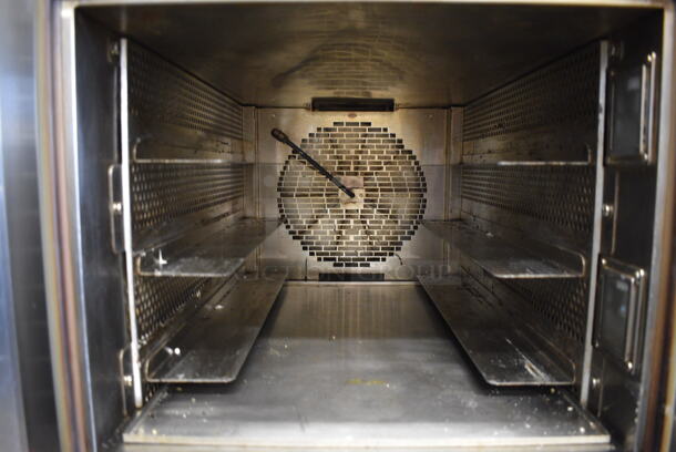 BEAUTIFUL! 2008 Adamatic Mono Model FG189-U82 Stainless Steel Commercial Electric Powered Convection Oven w/ View Through Door and Pan Rack on Commercial Casters. 208 Volts, 3 Phase. 32.5x44x67 - Image 7 of 10