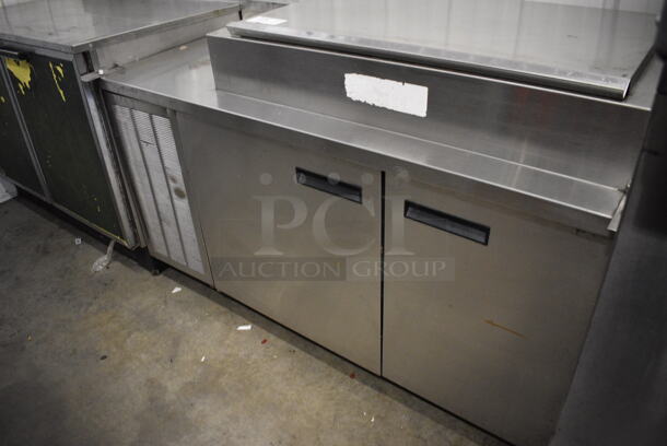 NICE! Delfield Stainless Steel Commercial Pizza Prep Table w/ Lid and 2 Doors. 60x30x40. Tested and Powers On But Temps at 64 Degrees - Image 2 of 8
