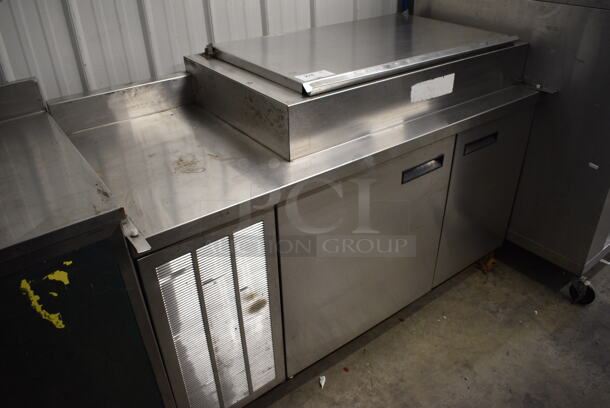 NICE! Delfield Stainless Steel Commercial Pizza Prep Table w/ Lid and 2 Doors. 60x30x40. Tested and Powers On But Temps at 64 Degrees - Image 3 of 8