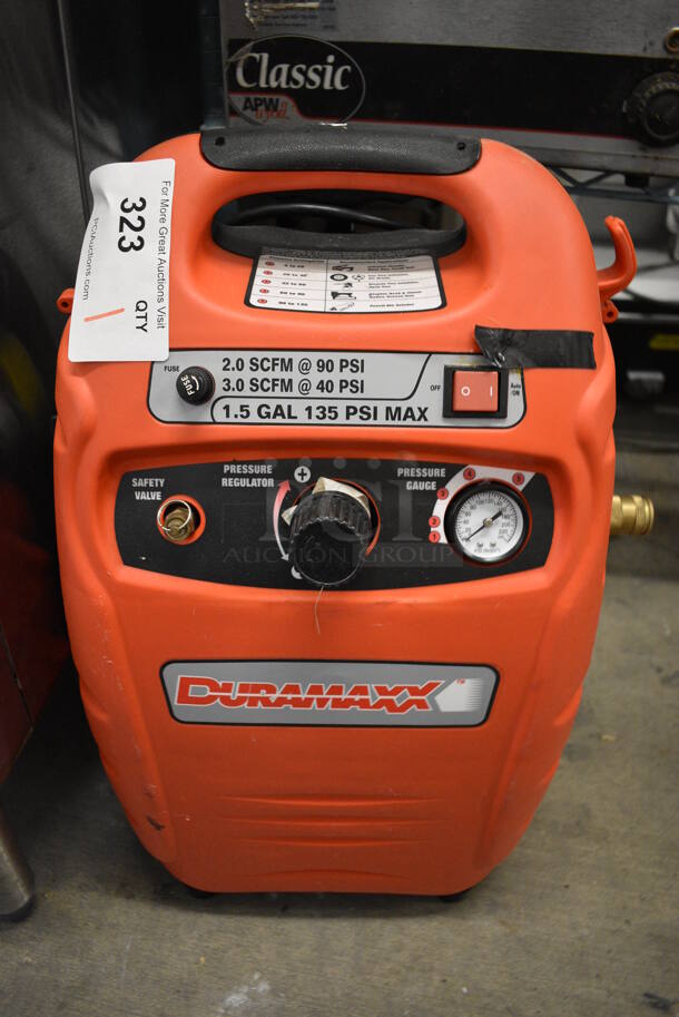 Duramax 1.5 Gallon Tank Air Compressor. 12x11x23