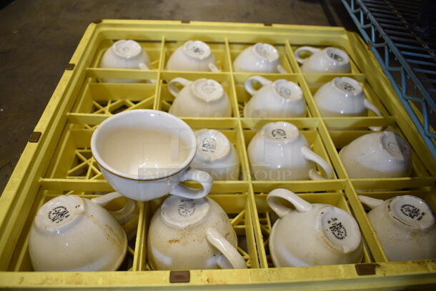 15 White Ceramic Mugs in Dish Caddy. 5x4x2.5. 15 Times Your Bid! - Image 2 of 2