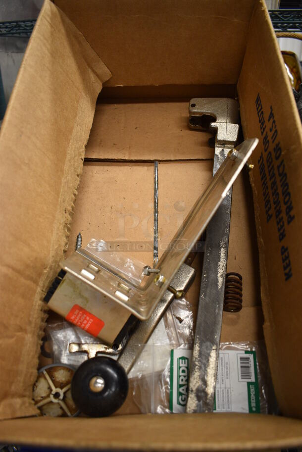 ALL ONE MONEY! Lot of Various Metal Pieces to Commercial Can Opener and Mount!