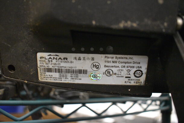 Planar Model PT1510MX-BK 15" POS Monitor.  - Image 3 of 3