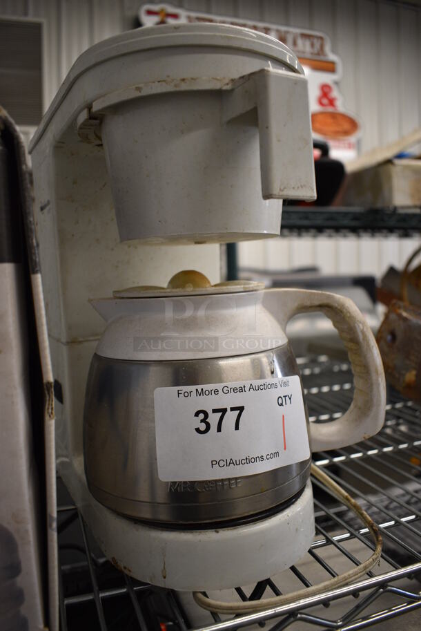 White Countertop Coffee Machine w/ Pot. 6x11x12 - Image 3 of 3