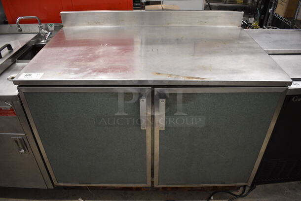 NICE! Duke Model RUF-48M Stainless Steel Commercial 2 Door Work Top Cooler. 120 Volts, 1 Phase. 48x30x40. Tested and Working!