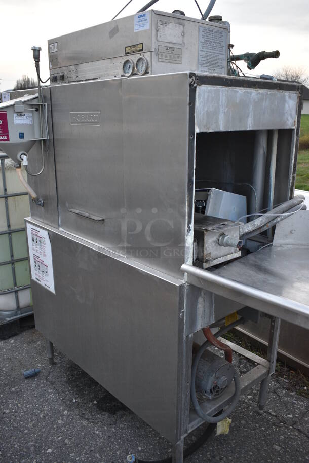 FANTASTIC! Hobart Model C44A Stainless Steel Commercial Conveyor Dishwasher. 208 Volts, 3 Phase. Goes GREAT w/ Item 566! 54x33x67  - Image 2 of 11