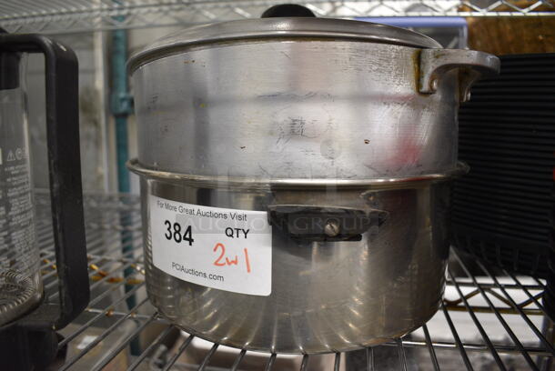 2 Metal Stock Pots w/ 1 Lid. 12.5x10x4, 10x10x4.5. 2 Times Your Bid! - Image 2 of 2